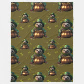 Kawaii luiaard. Grappige Ierse kabouter. Saint Pat Fleece Deken (Voorkant)