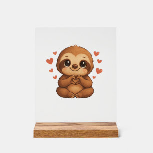 Kawaii Luiaard Harten Schattige Luiaard Liefhebber Acryl Bord