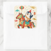 Kawaii Lunar Parade | Year of the Horse Vierkante Sticker (Tas)