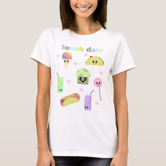 KAWAII LUNCH DATE LEUKE PICKNICK Eten T-shirt (Voorkant)