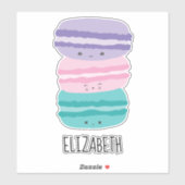 Kawaii Macarons Pastel Cute Personalized Custom Sticker (Vel)