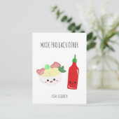 Kawaii Made Pho Each Other Valentine's Day Noodles Briefkaart (Staand voorkant)
