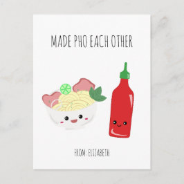 Kawaii Made Pho Each Other Valentine's Day Noodles Briefkaart