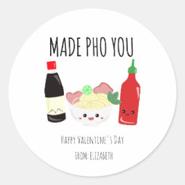 Kawaii Made Pho Each Other Valentine's Day Noodles Ronde Sticker