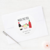 Kawaii Made Pho Each Other Valentine's Day Noodles Ronde Sticker (Envelop)