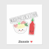Kawaii Made Pho Voor Elkaar Valentijnsdag Noedels Sticker (Vel)