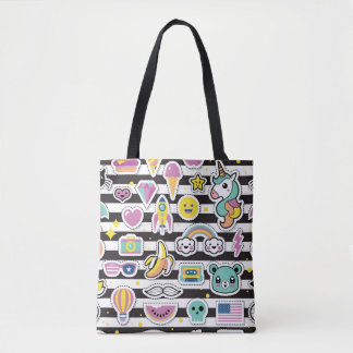 Kawaii Magical Rainbow Unicorn 90s Pastel Canvas t Tote Bag