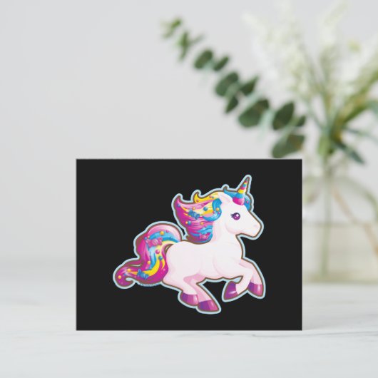 Kawaii Magical Snoep Unicorn Briefkaart (Staand voorkant)
