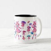 Kawaii Magisch Meisje met Paraplu's Koffie Mok (Voorkant rechts)