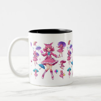 Kawaii Magisch Meisje met Paraplu's Koffie Mok
