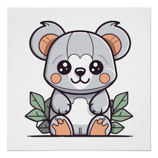 Kawaii Magische Koala Vector Maken Perfect Poster (Voorkant)