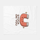 Kawaii Magnet Stuck On You Cute Playful Style Fleece Deken (Voorkant (Horizontaal))