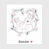 kawaii - makreijn en haar baby met bloemen sticker (Vel)