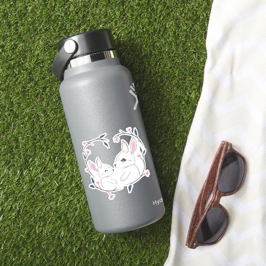 kawaii - makreijn en haar baby met bloemen sticker (HydroFlask Insitu)