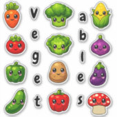 Kawaii Malse Groente Educatief Kinderbeloning Sticker (Voorkant)