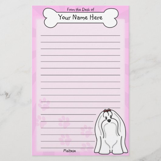 Kawaii Maltese bankery Briefpapier (Voorkant)