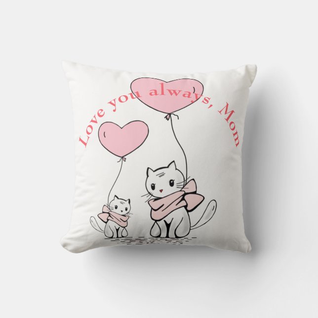 Kawaii mam Cat & Kitten Custom Kussen (Voorkant)