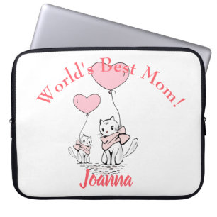 Kawaii mam Cat & Kitten Custom Laptop Sleeve