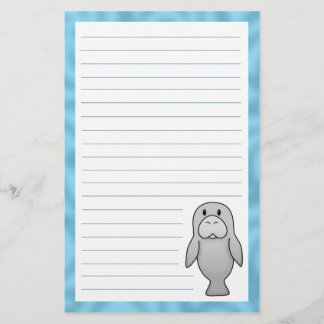 Kawaii Manatee Stationery Briefpapier
