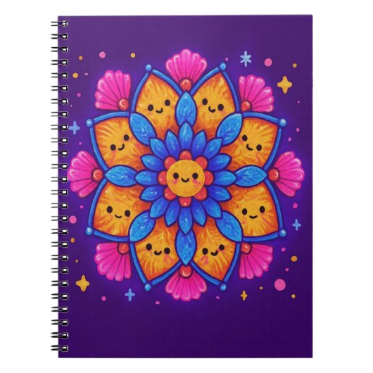 “Kawaii Mandala” Cute Kawaii Mandala Notitieboek (Voorkant)