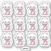 Kawaii Maneki Neko Sticker (Voorkant)