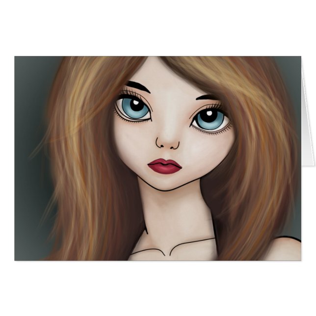 Kawaii Manga Anime Girl Doll Painting (Voorkant Horizontaal)