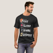 Kawaii Manga Sushi - Eat Sleep Anime Repeat - Cute T-shirt (Voorkant volledig)