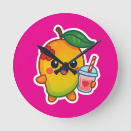 Kawaii Mango – Liefje Fruit met Hart Smoothi Ronde Klok