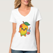 Kawaii Mango – Liefje Fruit met Hart Smoothi T-shirt (Voorkant)