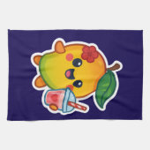 Kawaii Mango – Liefje Fruit met Hart Smoothi Theedoek (Horizontaal)