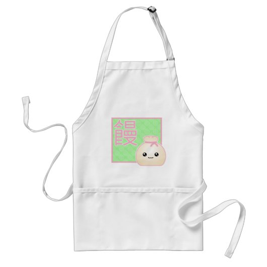 Kawaii Manju Bean Jam Dumpling Apron Standaard Schort (Voorkant)