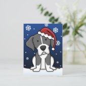 Kawaii Mantle Great Dane Christmas Briefkaart (Staand voorkant)