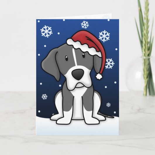 Kawaii Mantle Great Dane-kerstkaart Feestdagen Kaart (Voorkant)