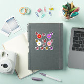 Kawaii-margrietbloem met vlindervinylsticker sticker (iPad Cover)