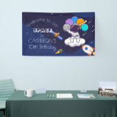 Kawaii marine blauwe ruimte astronaut thema feest spandoek (Beurs)