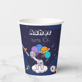 Kawaii marineblauw ruimte astronaut themafeest  papieren bekers