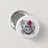 Kawaii Marokkaanse Munt Theepot Sticker Ronde Button 3,2 Cm (Voorkant /achterkant)