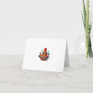Kawaii Marokkaanse Theepot - Cute Berred Stok Bedankkaart