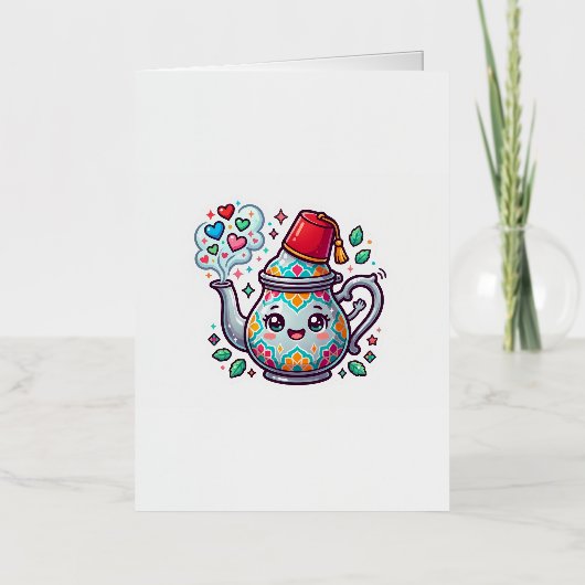 Kawaii Marokkaanse Theepot Kaart (Voorkant)