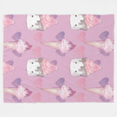 Kawaii Marshmallow & Ice Cream Patroon Fleece Deken (Voorkant (Horizontaal))