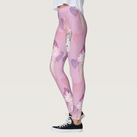 Kawaii Marshmallow & Ice Cream Patroon Leggings (Links)