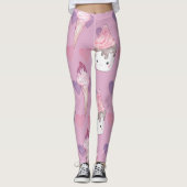 Kawaii Marshmallow & Ice Cream Patroon Leggings (Voorkant)