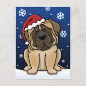 Kawaii Mastiff Christmas Feestdagenkaart (Voorkant)