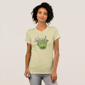 Kawaii Matcha Bubble Tea Cat Schattige Iced Drink T-shirt (Voorkant volledig)