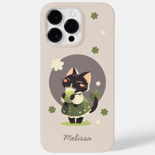 Kawaii Matcha Cat Case Gift for Anime & Cat Lovers (Achterkant)