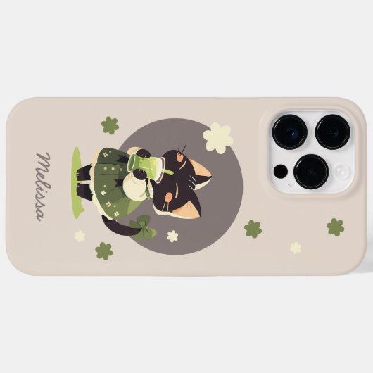 Kawaii Matcha Cat Case Gift for Anime & Cat Lovers (Achterkant (horizontaal))