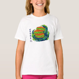 Kawaii Matcha Crème Pannenkoeken Oceaan Golf Kunst T-shirt