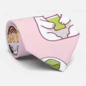 Kawaii Matcha Kat Naadloos Patroon Stropdas (Opgerold)