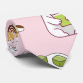 Kawaii Matcha Kat Naadloos Patroon Stropdas (Opgerold)