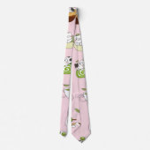 Kawaii Matcha Kat Naadloos Patroon Stropdas (Achterkant)